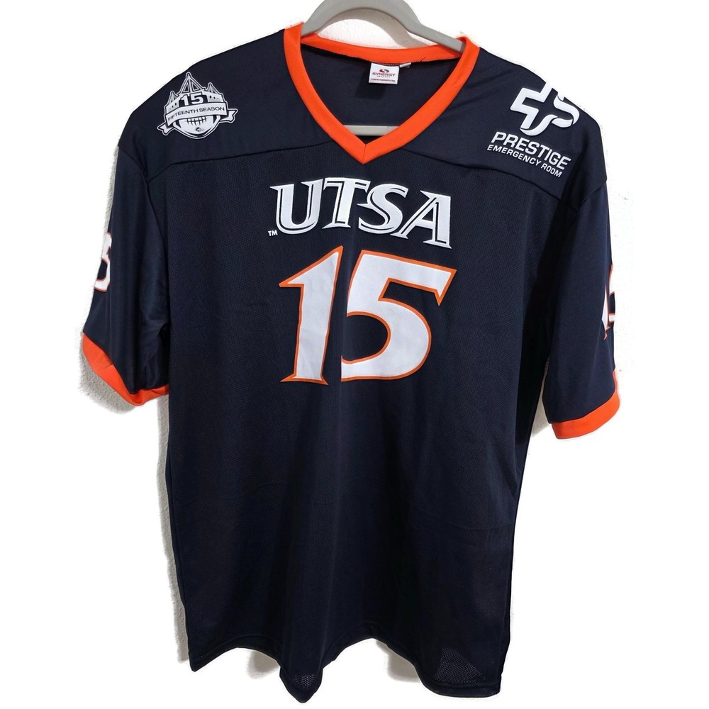 UTSA Roadrunners Jersey Mens 2XL Blue Orange NCAA Football Synergy Imports 15